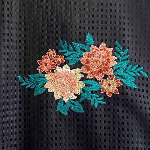 Zara‎ Trf embroidered black mesh mini dress size S - Picture 8 of 10